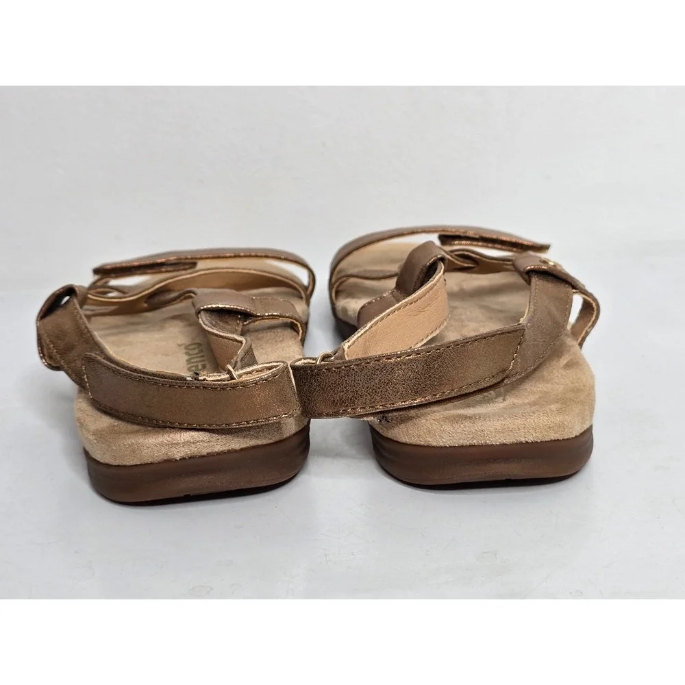 Spenco Womens 9 Orthotic Cross Strap Sandals Metallic Copper Glitter NEW Comfort